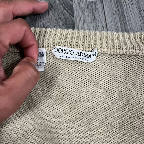 VINTAGE GIORGIO ARMANI LE COLLEZIONI CARDIGAN LOGO SPELLOUT - Picture 5 of 11